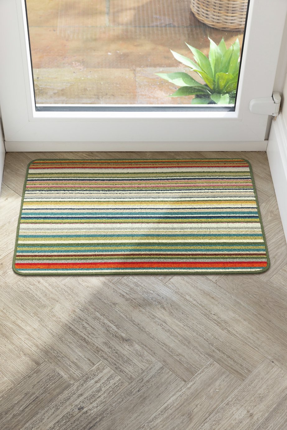 My Mat Candy Multi Green stripe Doormat - 50x75cm
