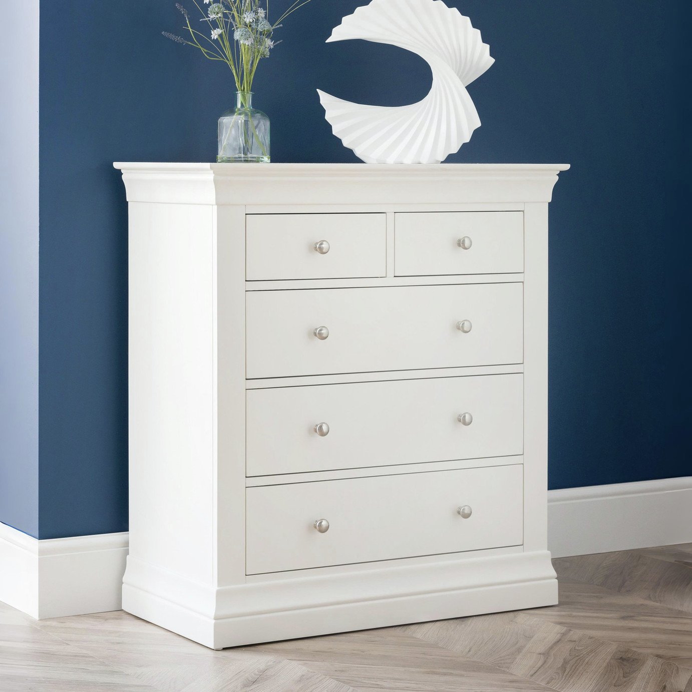 Julian Bowen Clermont 5 Drawer Chest - Off White