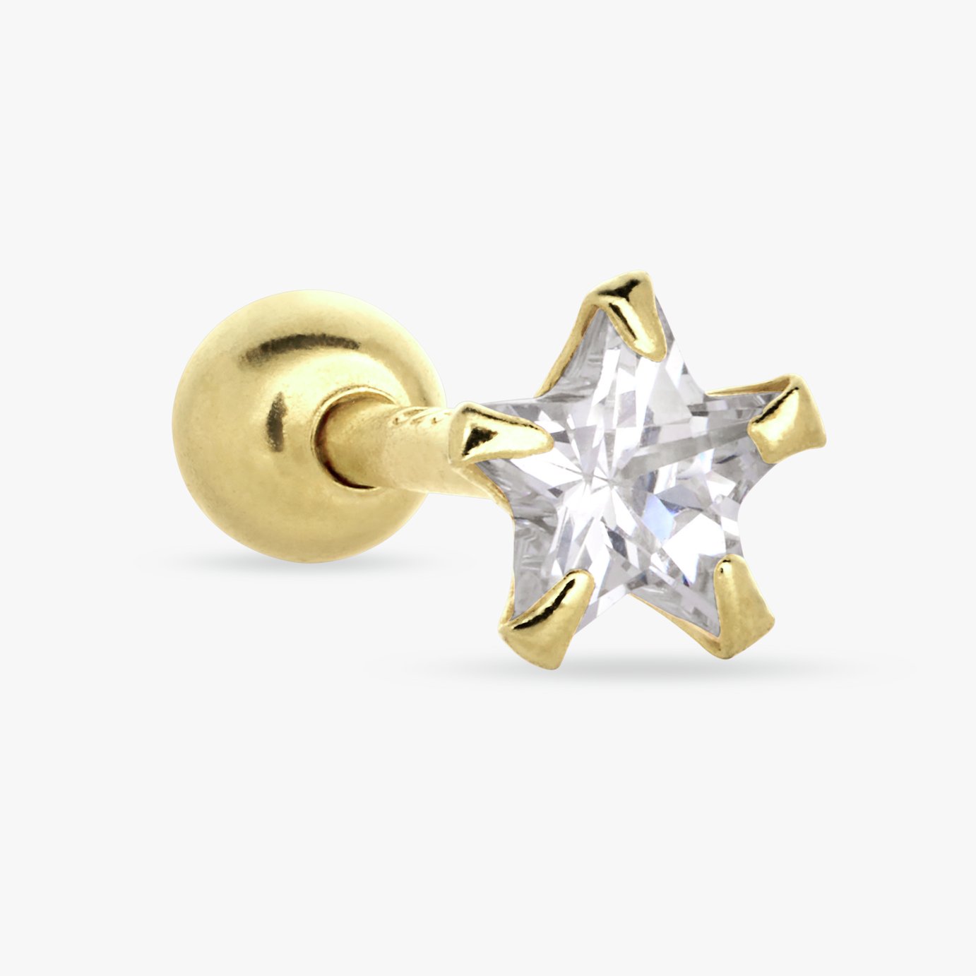 Revere Gold Plated Sterling Silver Star Stud Earring