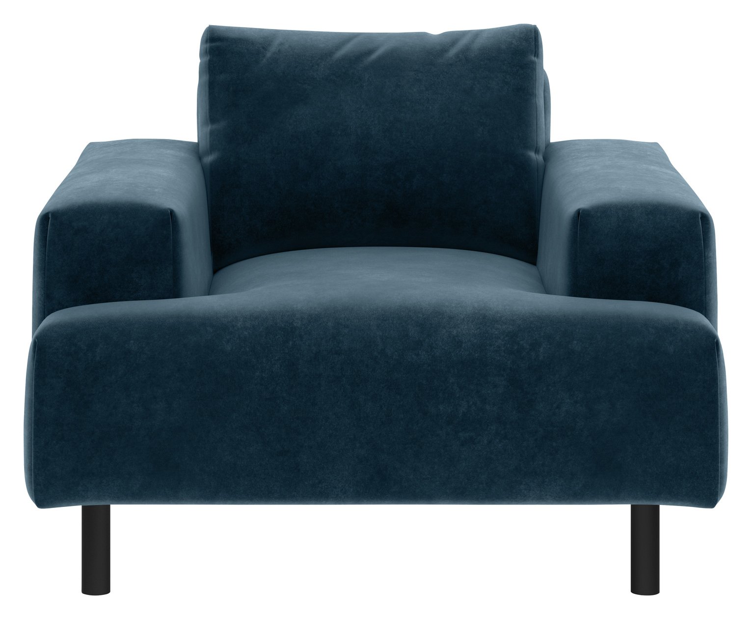Habitat Julien Velvet Armchair - Navy