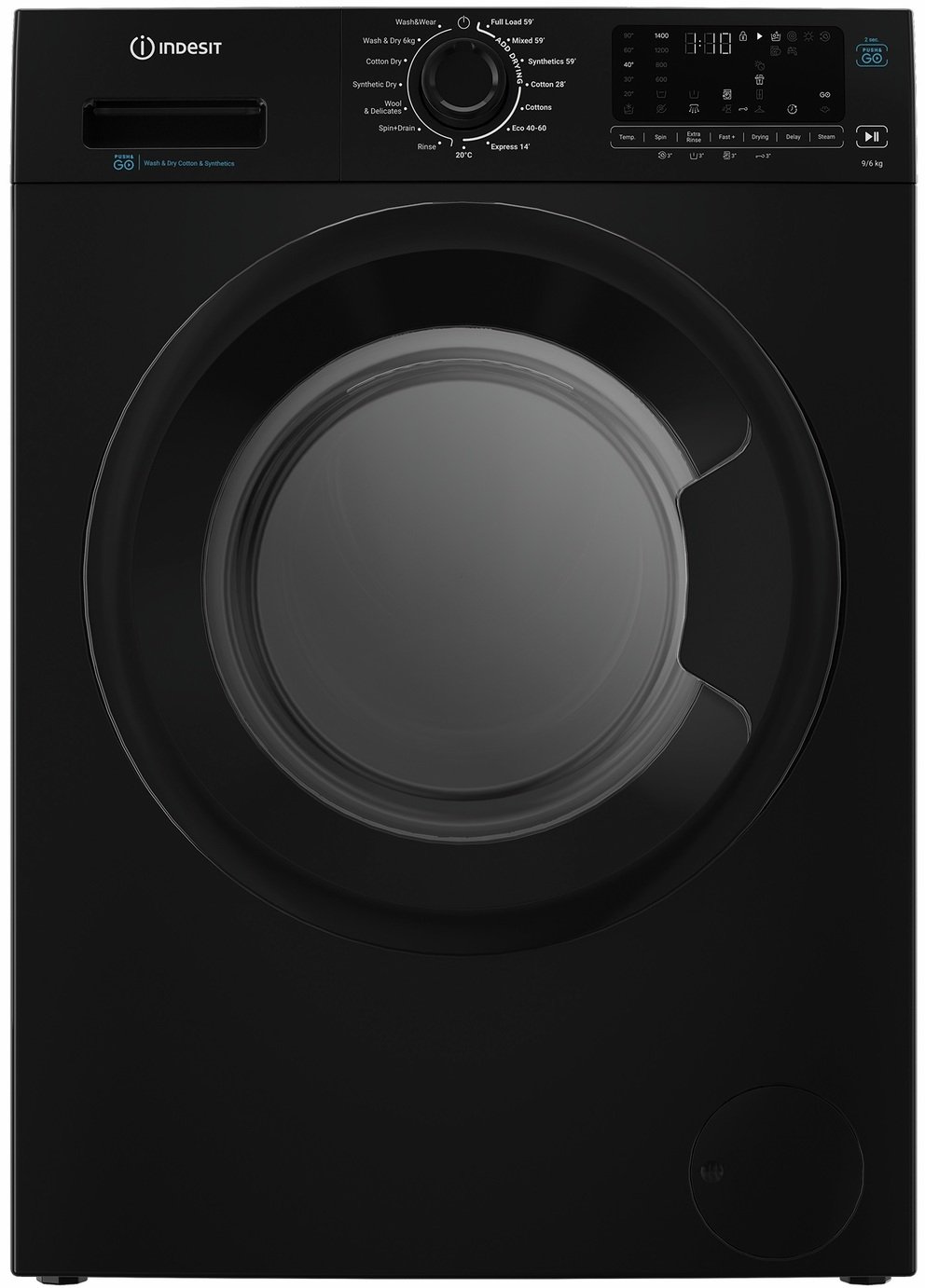 Indesit IDP9646BPUSH&GOUK 9/6KG 1400 Spin Washer Dryer-Black