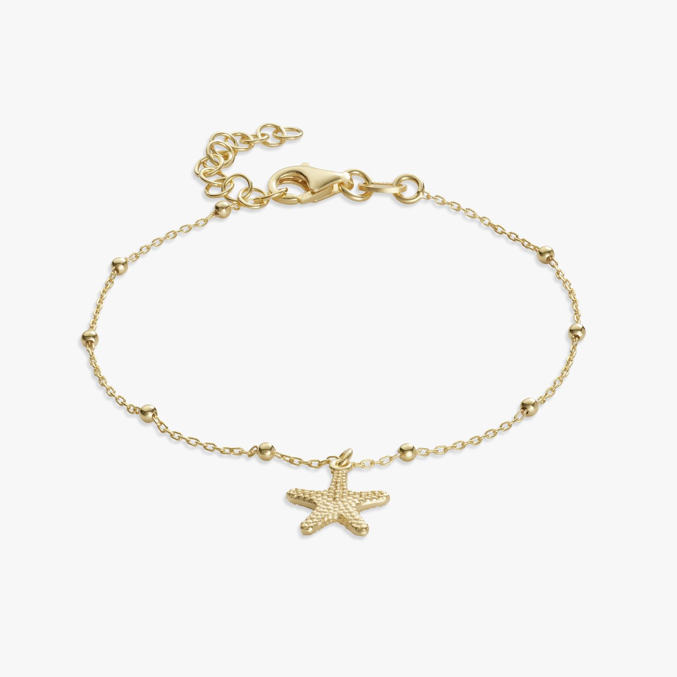 Revere 9ct Gold Plated Silver Starfish Charm Bracelet