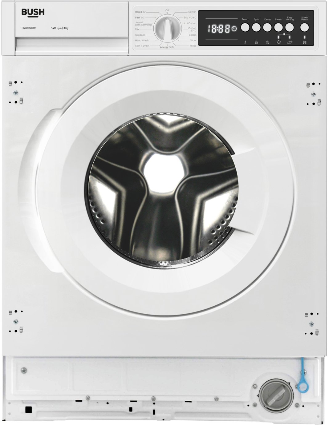 Bush BIWM81400W 8KG 1400 Spin Integrated Washing Machine