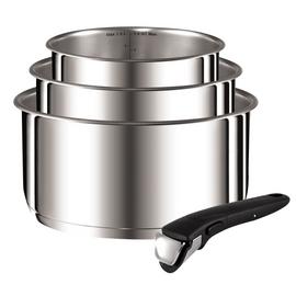 Tefal 4 Piece Stainless Steel Ingenio Saucepans and Handle
