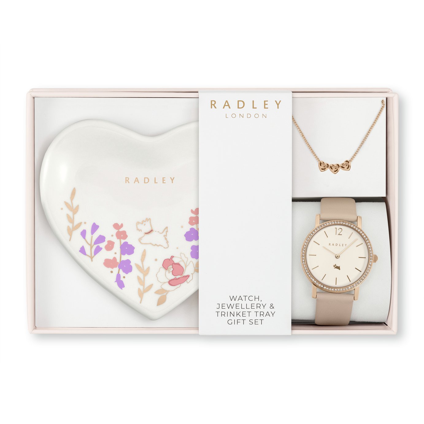 Radley Porcini Leather Strap Watch, Bracelet and Tray Set