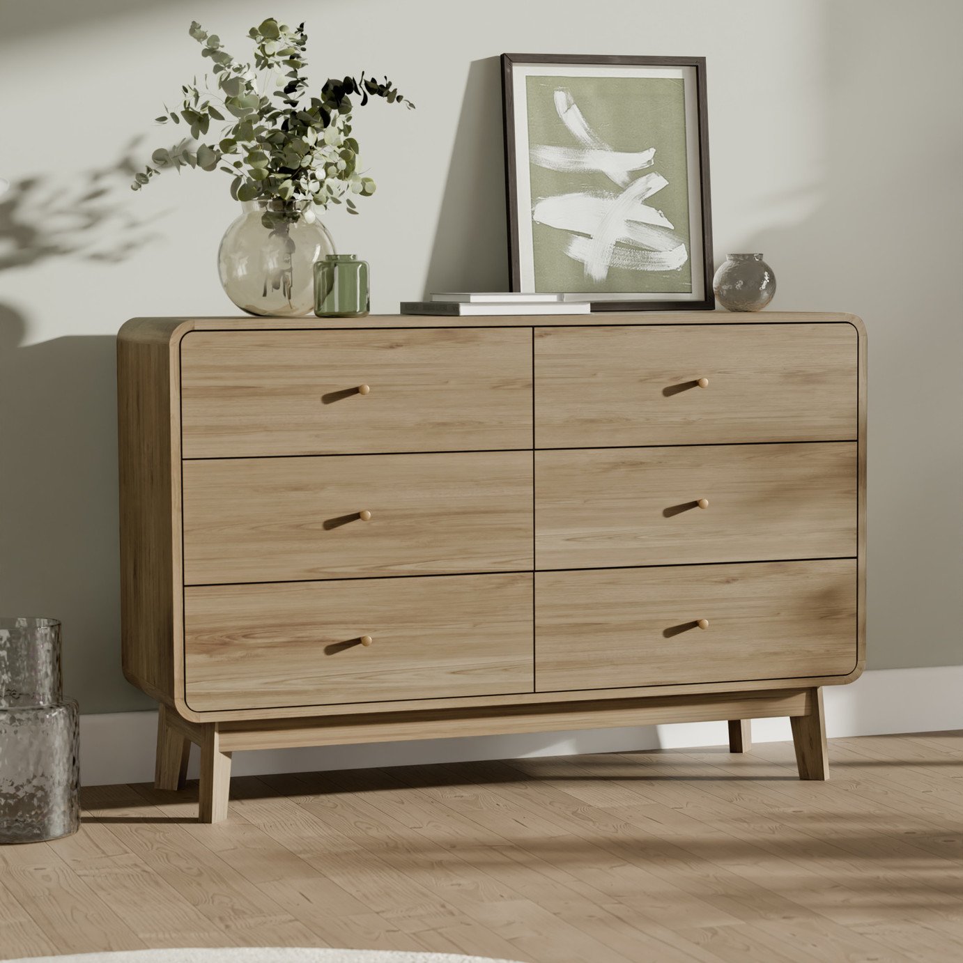Julian Bowen Ingrid 6 Drawer Chest - Light Oak