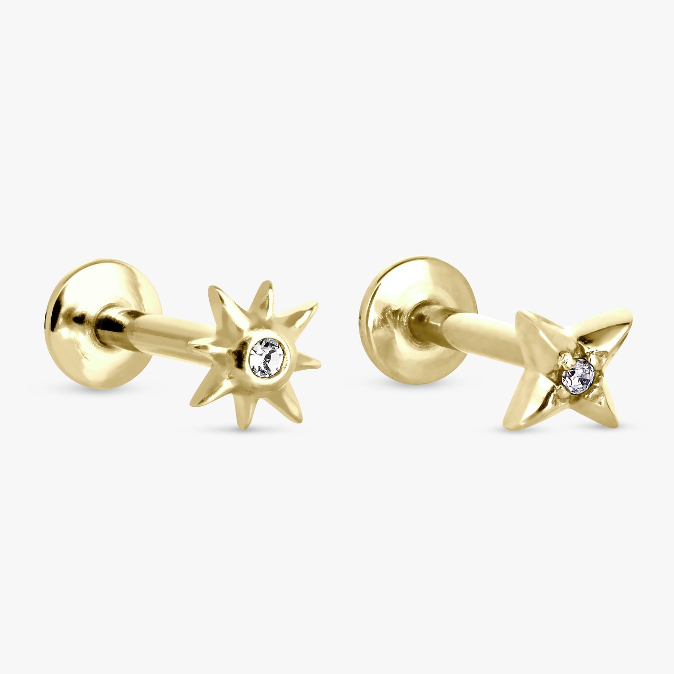 Revere Gold Coloured Star Flatback Stud Earrings