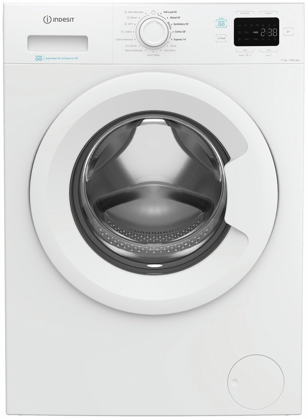 Indesit IP1146PUSH&GOUK 11KG 1400 Spin Washing Machine-White