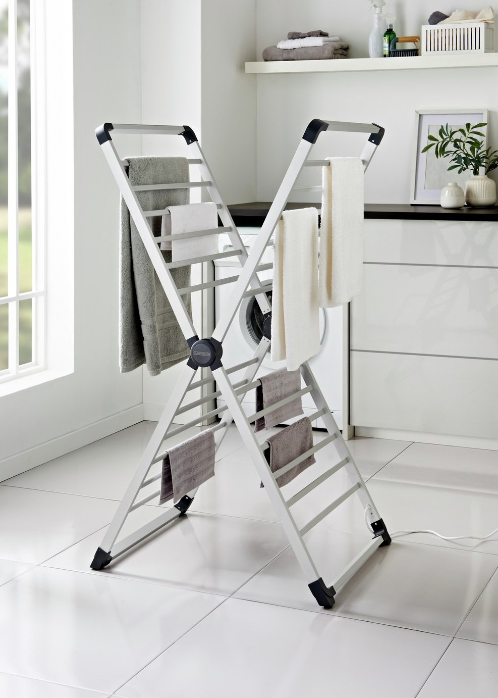 Black + Decker 12.5m X-Frame Folding Heated Clothes Airer