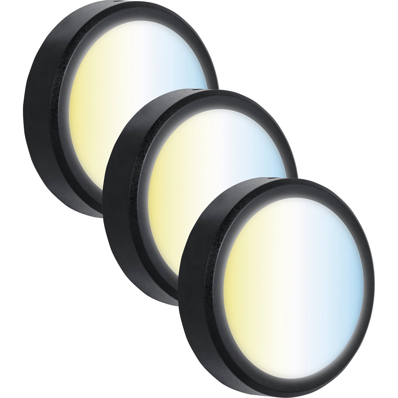 Luceco Rechargeable LED Undercabinet Pack of 3 Spotlight - Black