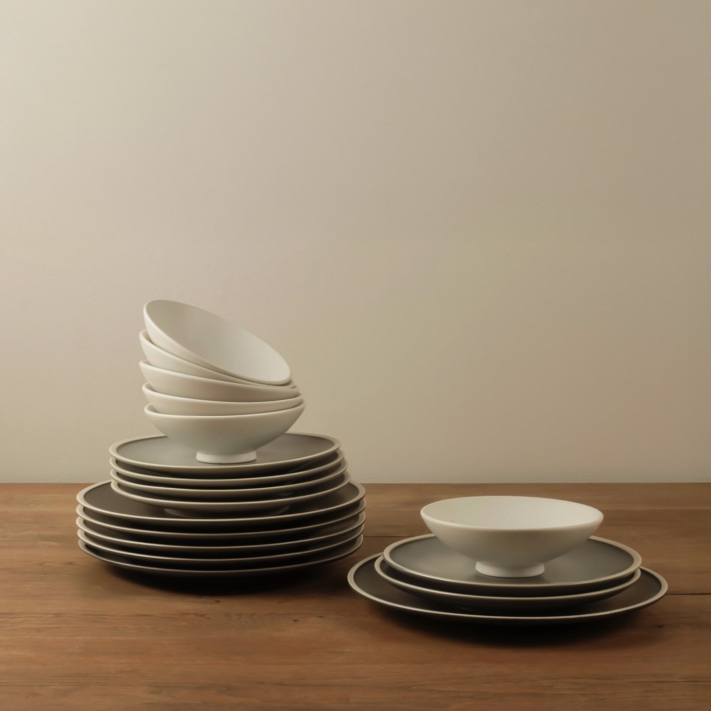 Masterchef 12 Piece Porcelain Dinner Set - Dark Grey