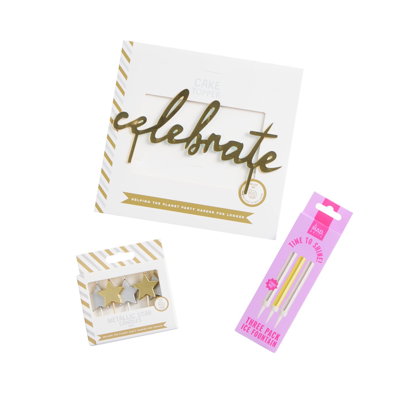 Mad Party Metallic Cake Topper Kit