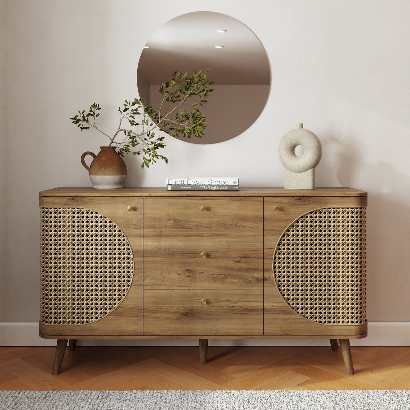 GFW Sorrel 2 Door 3 Drawer Sideboard – Natural