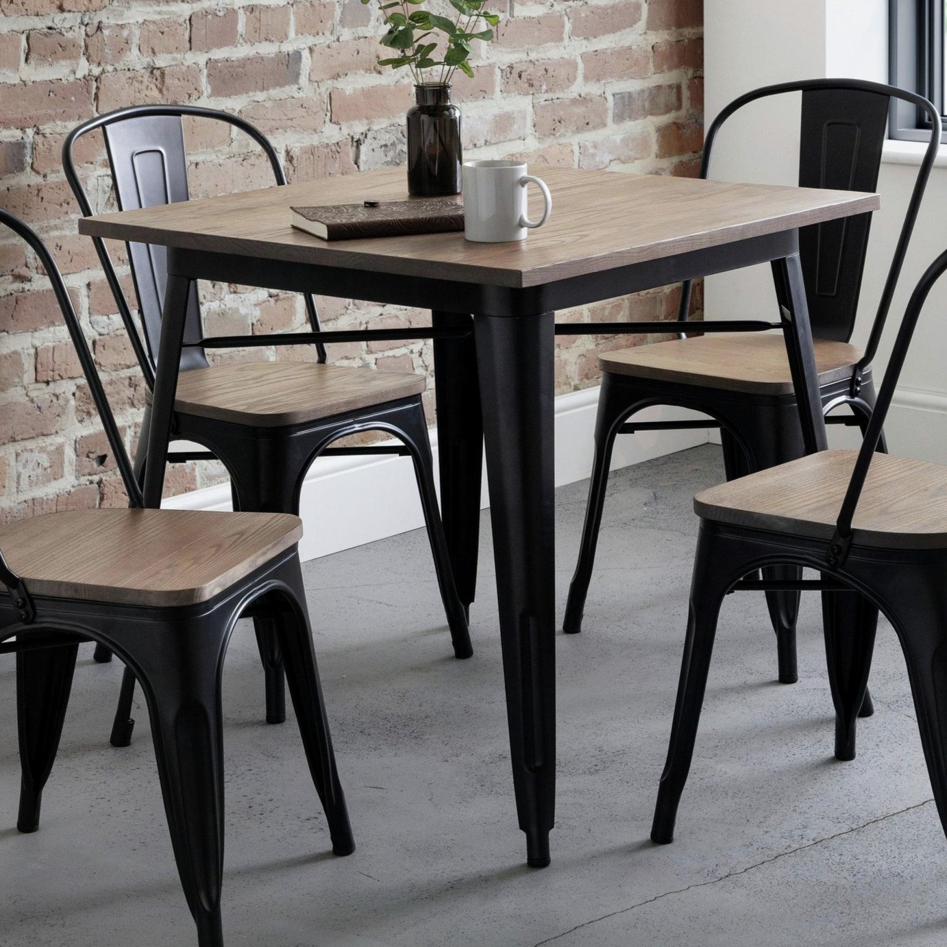 Julian Bowen Grafton 4 Seater Square Dining Table - Mocha