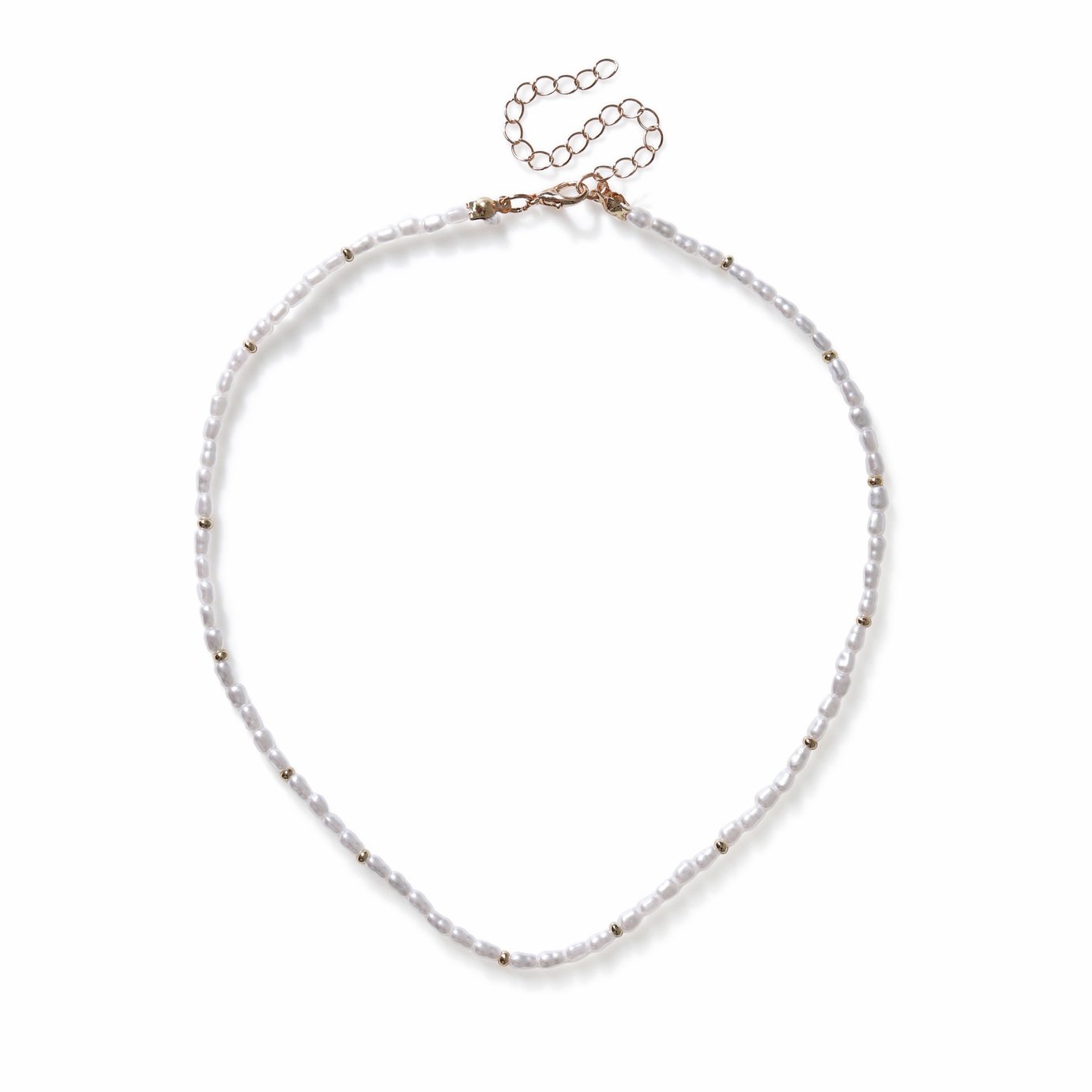 Freedom Gold and Pearl Thin Necklace