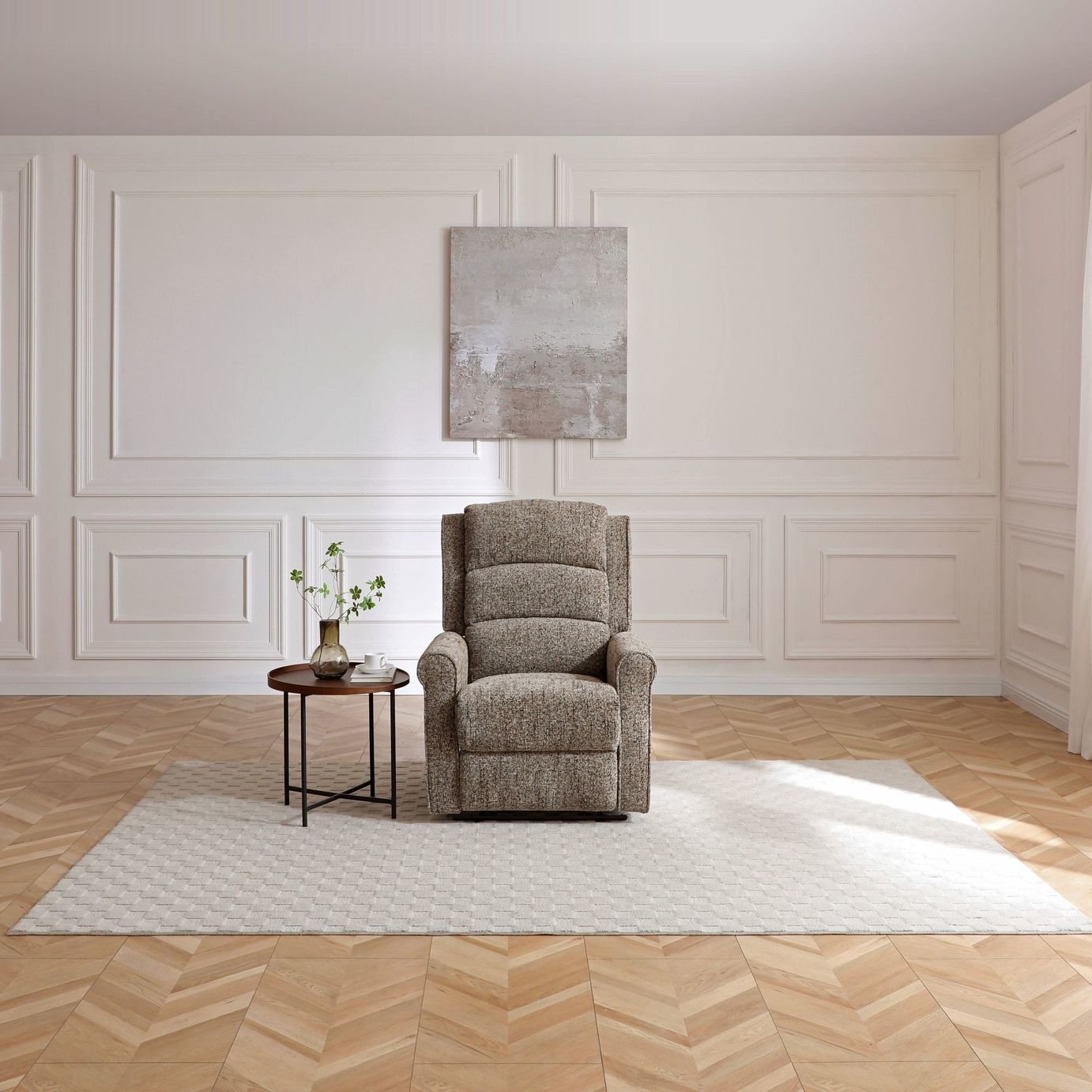 Kyoto Betsy Fabric Manual Recliner Chair - Fawn