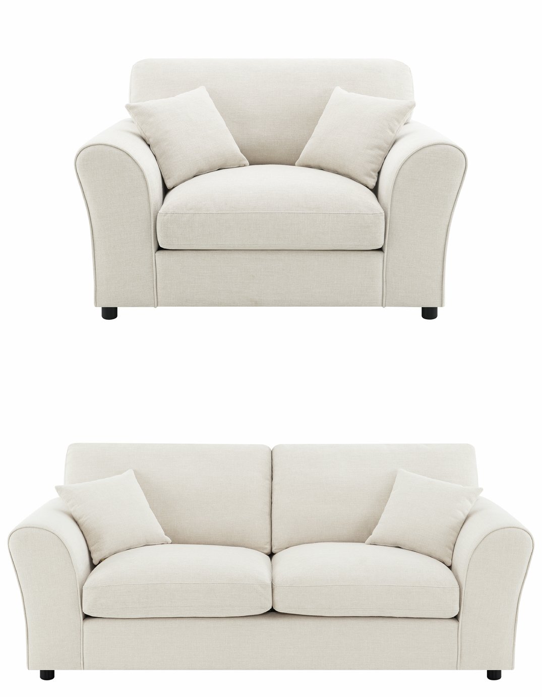 Argos Home Harry Fabric Chair & 3 Seater Sofa - Natural