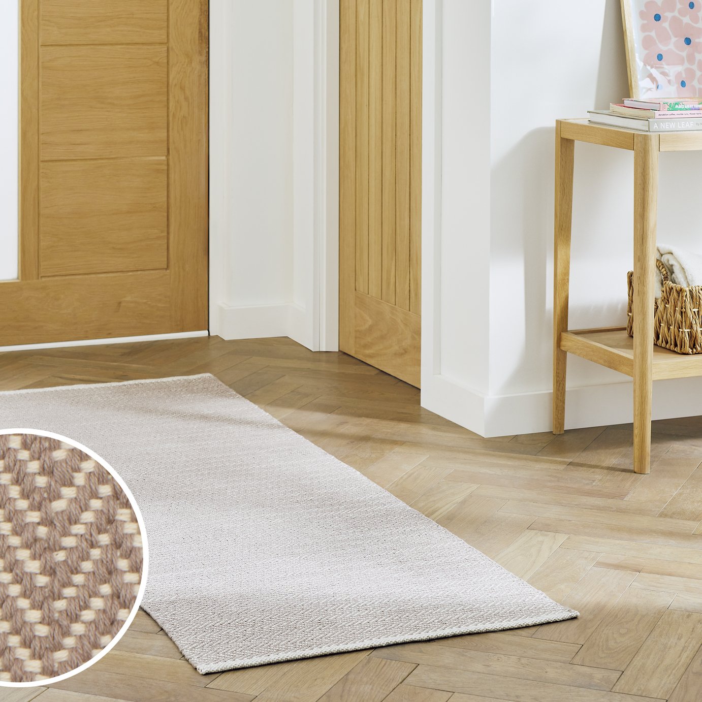 Argos Home Herringbone Cotton Flatweave Runner