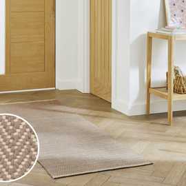 Argos Home Herringbone Grey Cotton Flatweave Runner - 66x200cm