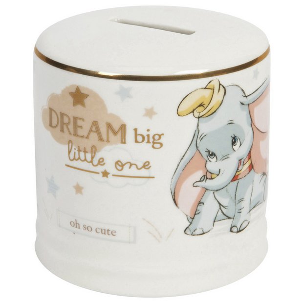 Dumbo personalised money box text in Pink Blue or Black 