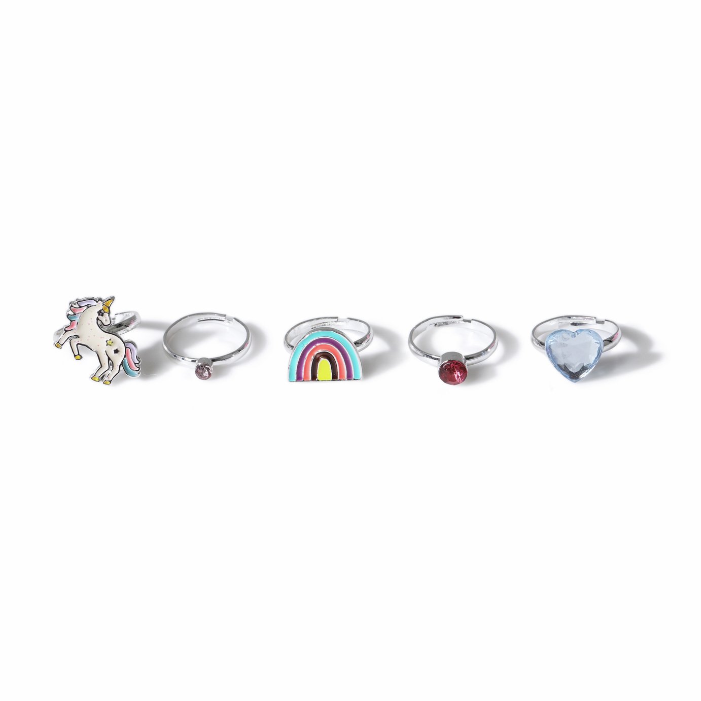 Flitzy Unicorn Rainbow Ring Pack with Glitter Heart Shaped Box