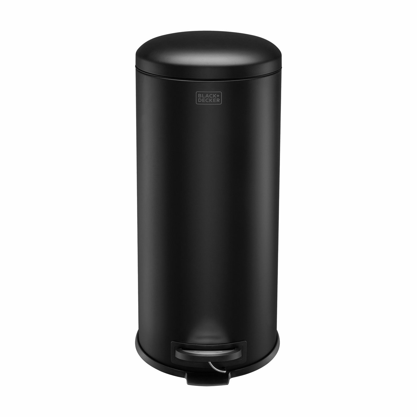 Black + Decker 30 Litre Dome Lid Pedal Bin - Black