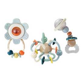 Infantino Pastel Baby Ring Rattles - Pack of 3