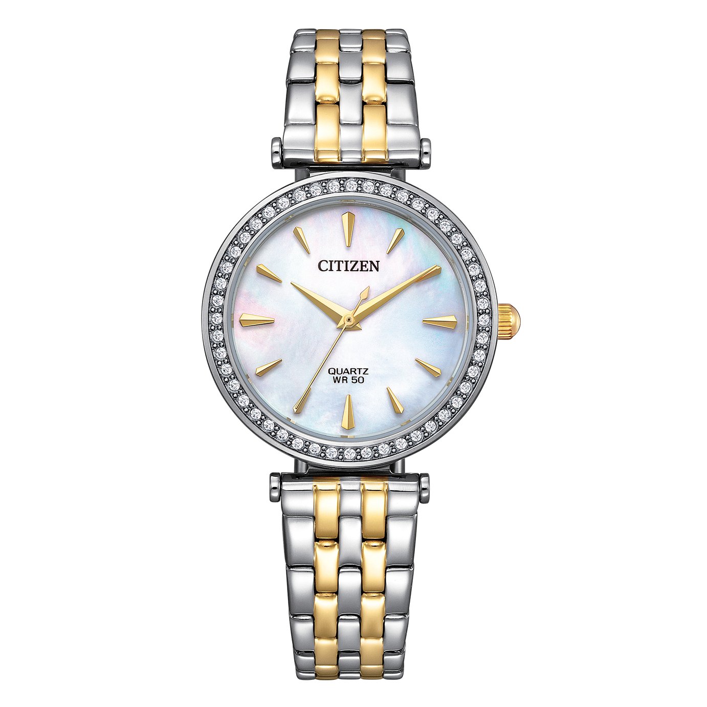Citizen Quartz Ladies Pearl Dial Two Tone Bracelet Watch