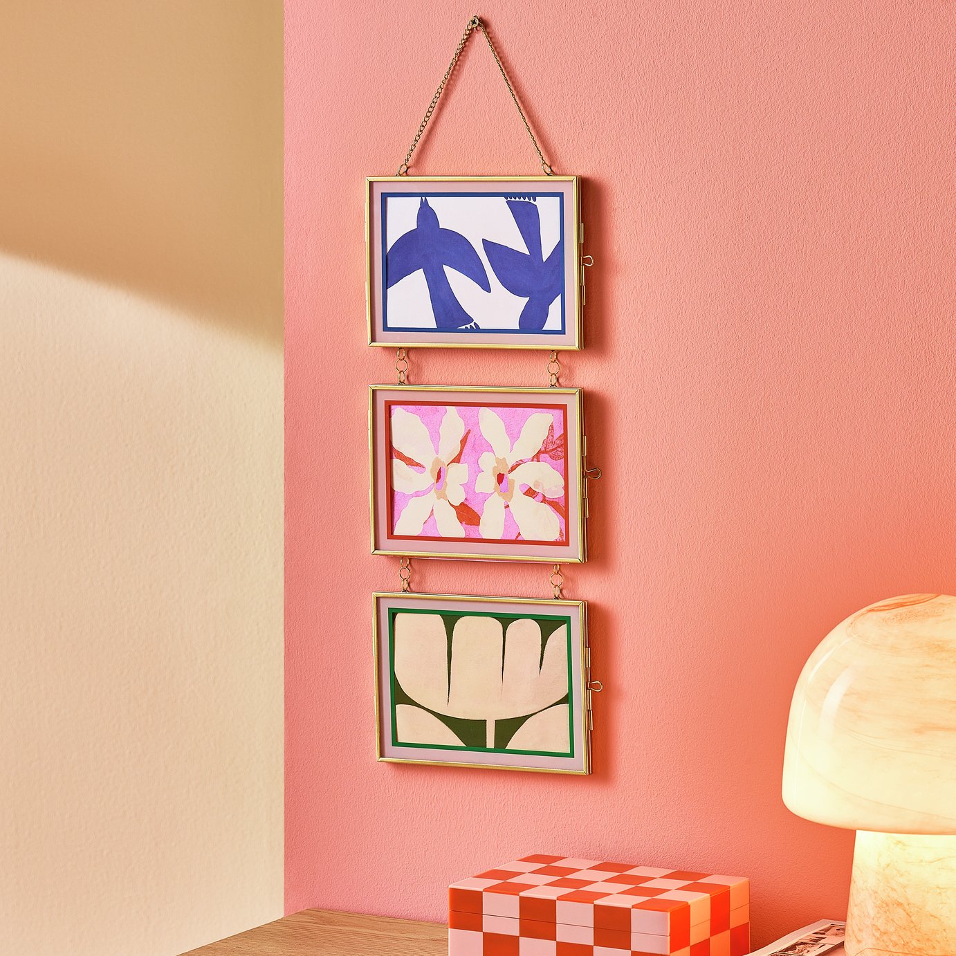 Habitat Hanging Triple Screenprint Iron Picture Frame - 4x6"