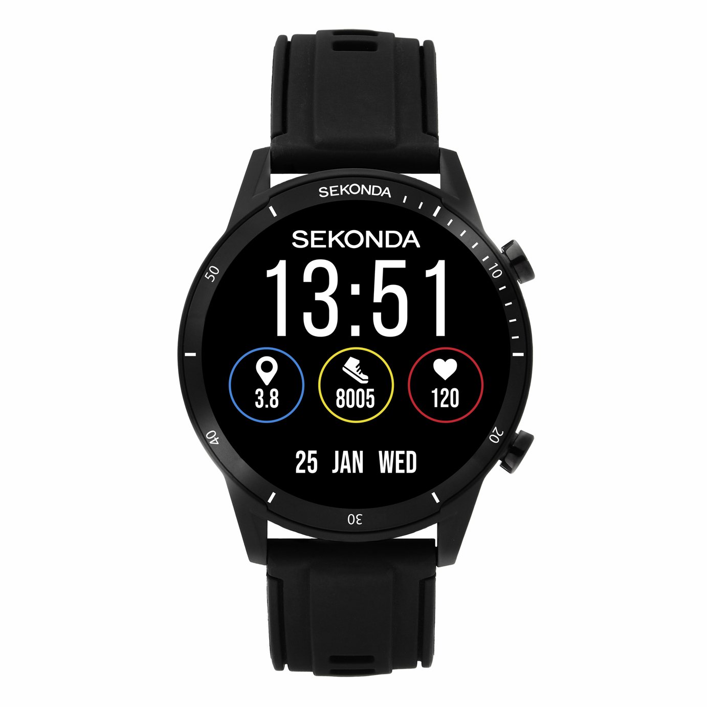 Sekonda Active Go Black Silicone Strap Smart Watch