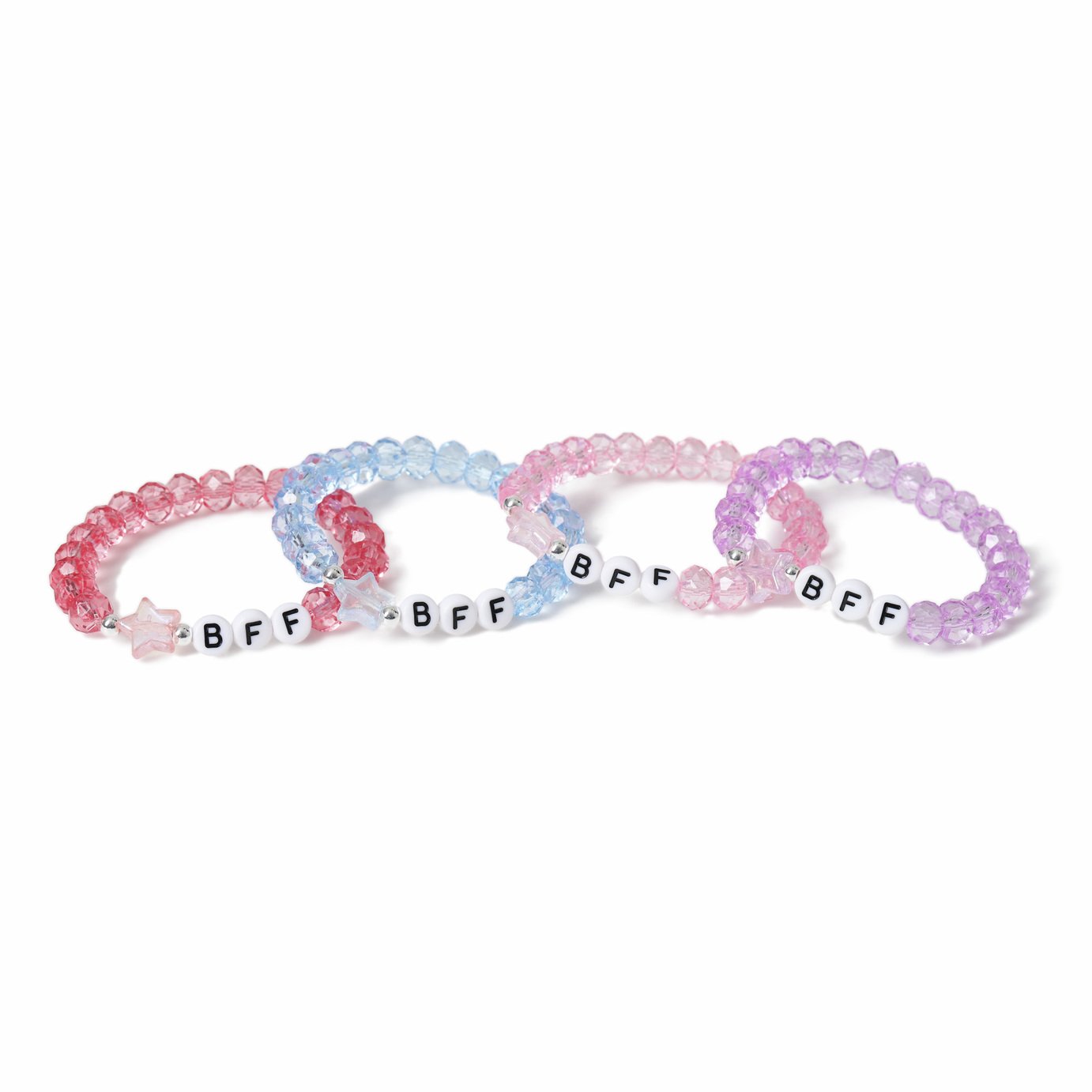 Flitzy BFF Pastel Bead Stretch Bracelet Set - Pack of 4