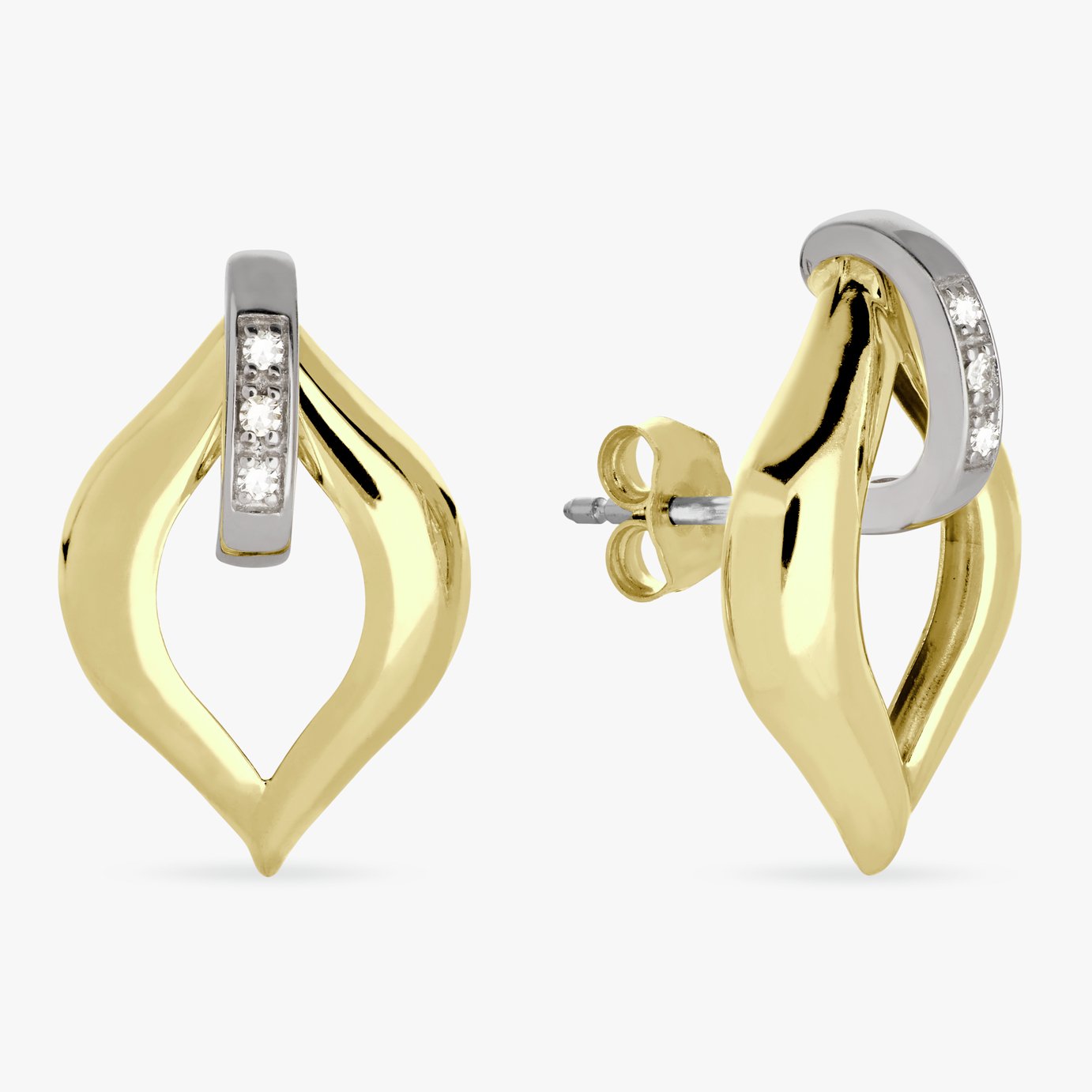 Revere 9ct Yellow Gold Classic Open Stud Earrings