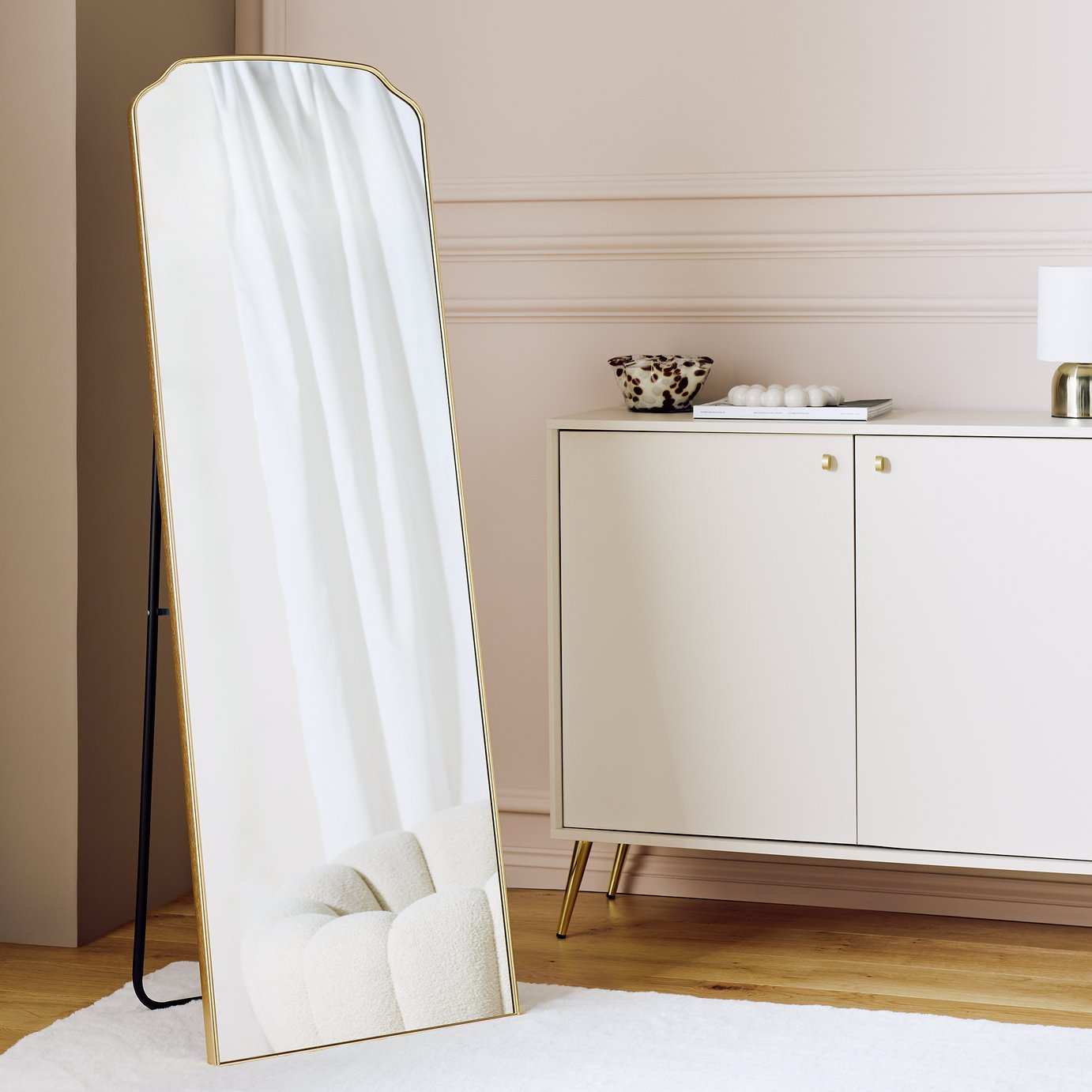 Argos Home Gold Effect Freestanding Arch Wall Mirror - 150x50cm