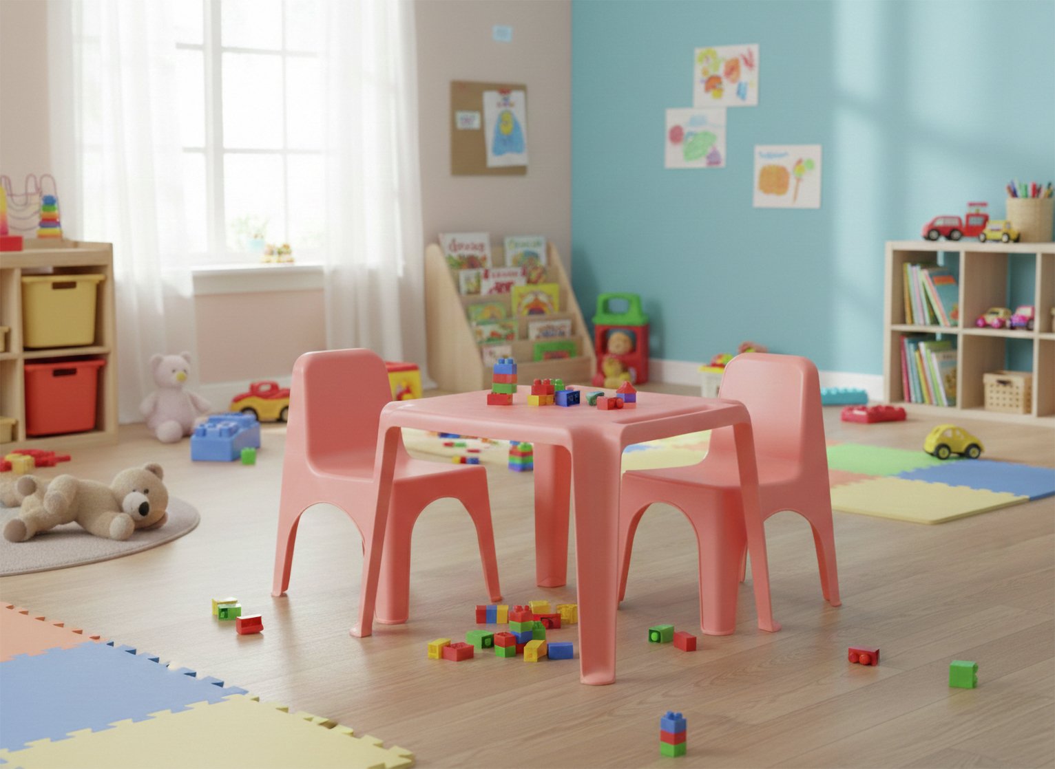 Bica Nursery Plastic Table - Coral Pink