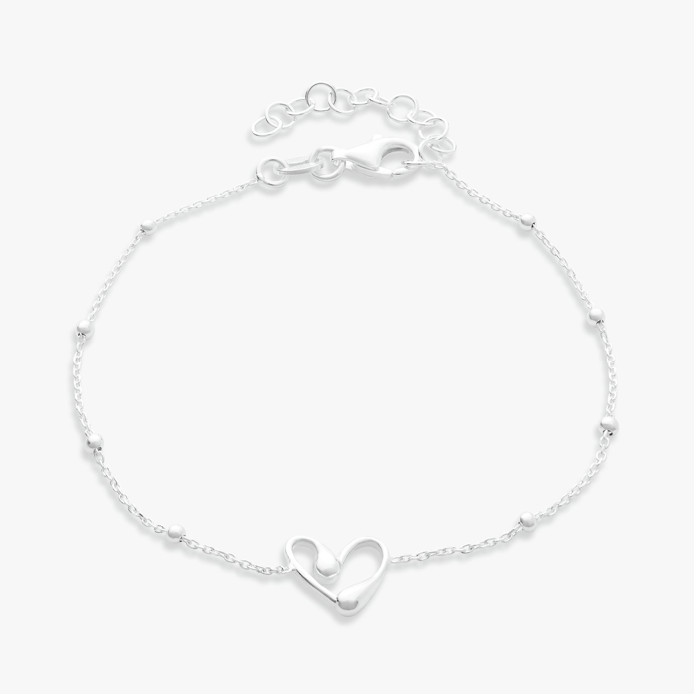 Revere Sterling Silver Organic Shaped Heart Bracelet