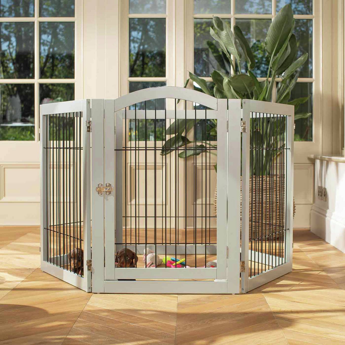 Lords & Labradors Wooden Puppy Play Pen Black - 80cm