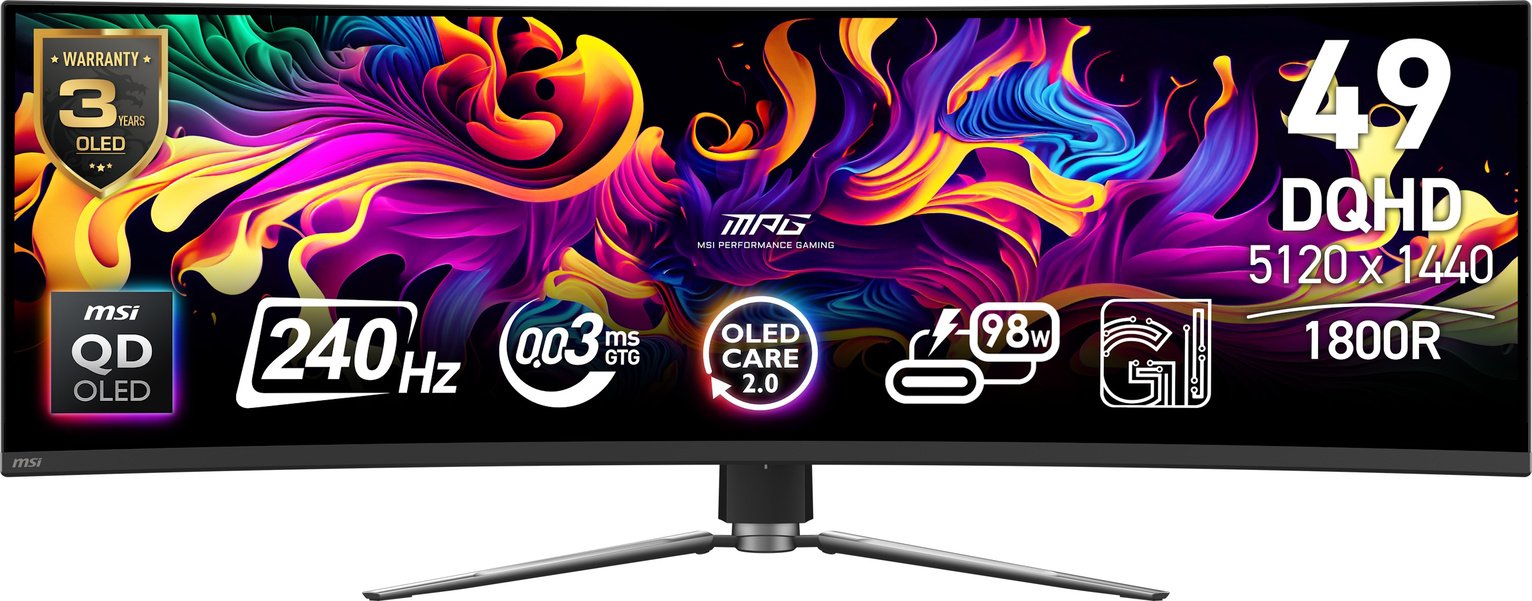 MSI MPG 491CQPX QD-OLED 49 Inch 240Hz DQHD Gaming Monitor