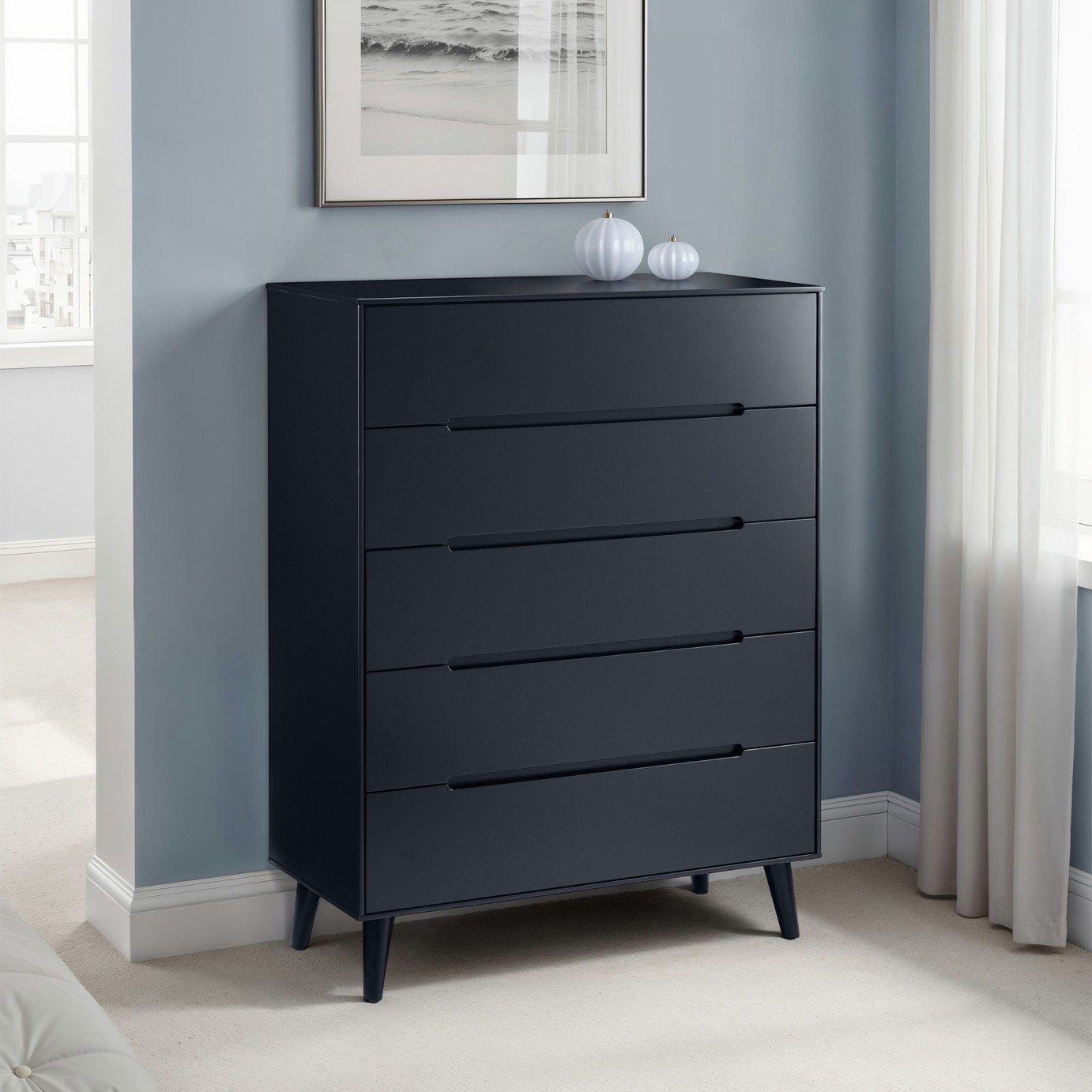 Julian Bowen Alicia 5 Drawer Chest - Anthracite