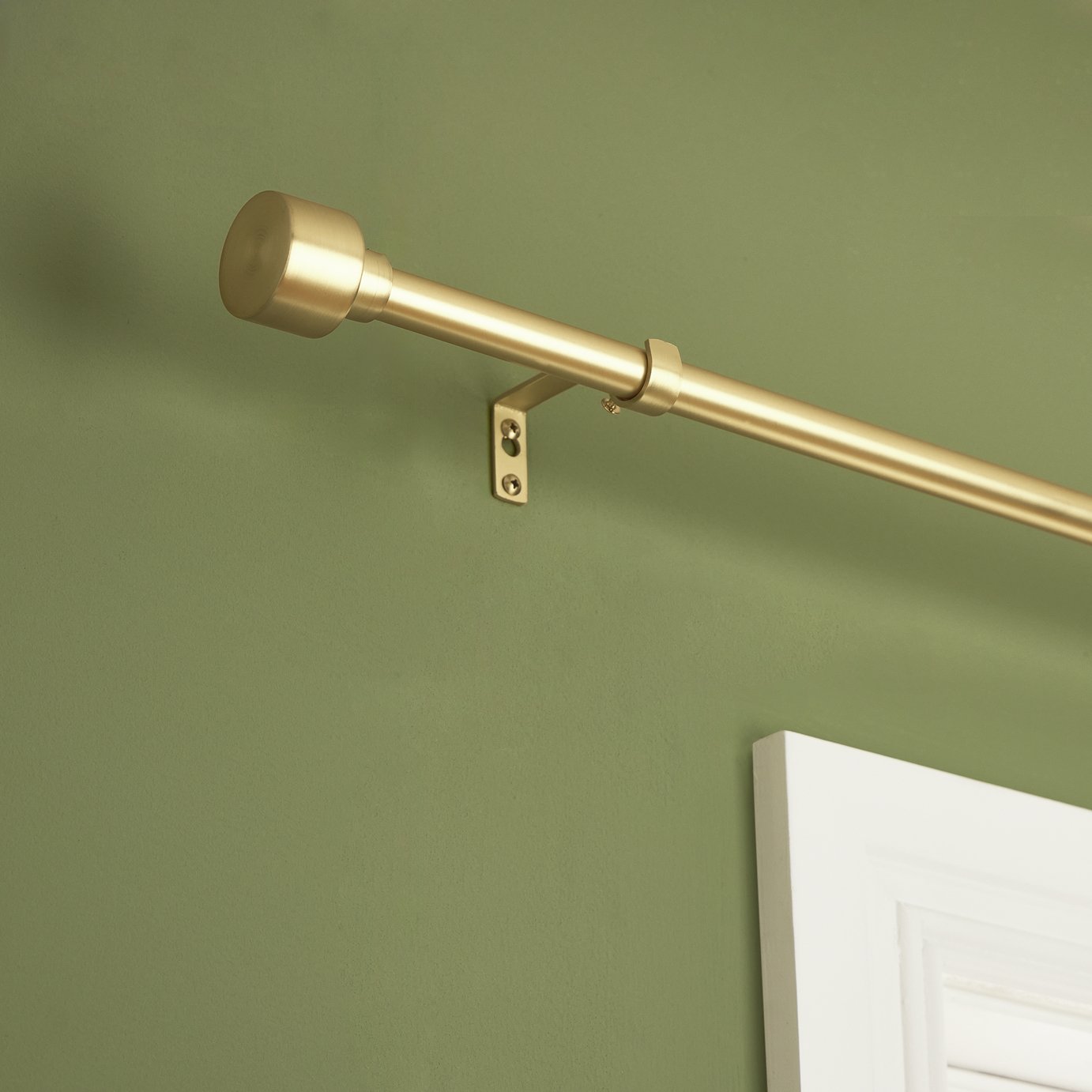 Argos Home Extendable Metal Stud Gold Curtain Pole - 120 - 210cm