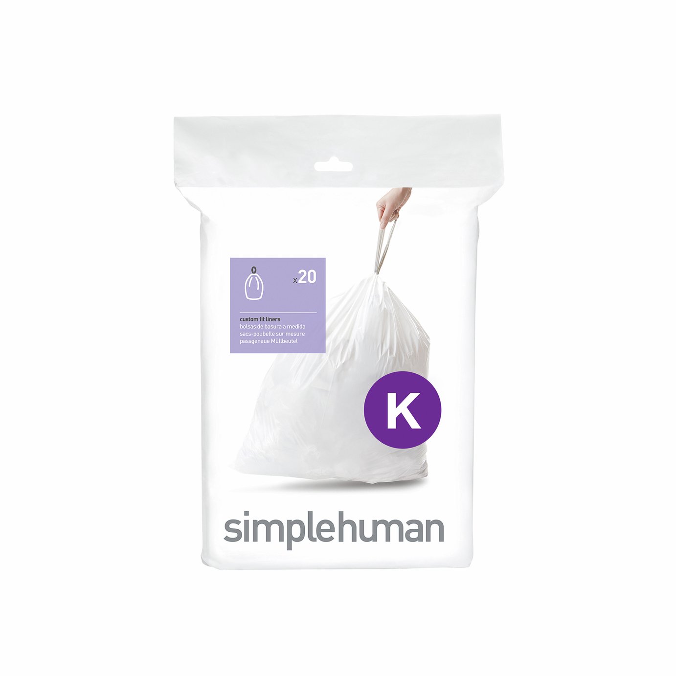 Simplehuman Code K Custom Fit Bin Liners - Pack of 20