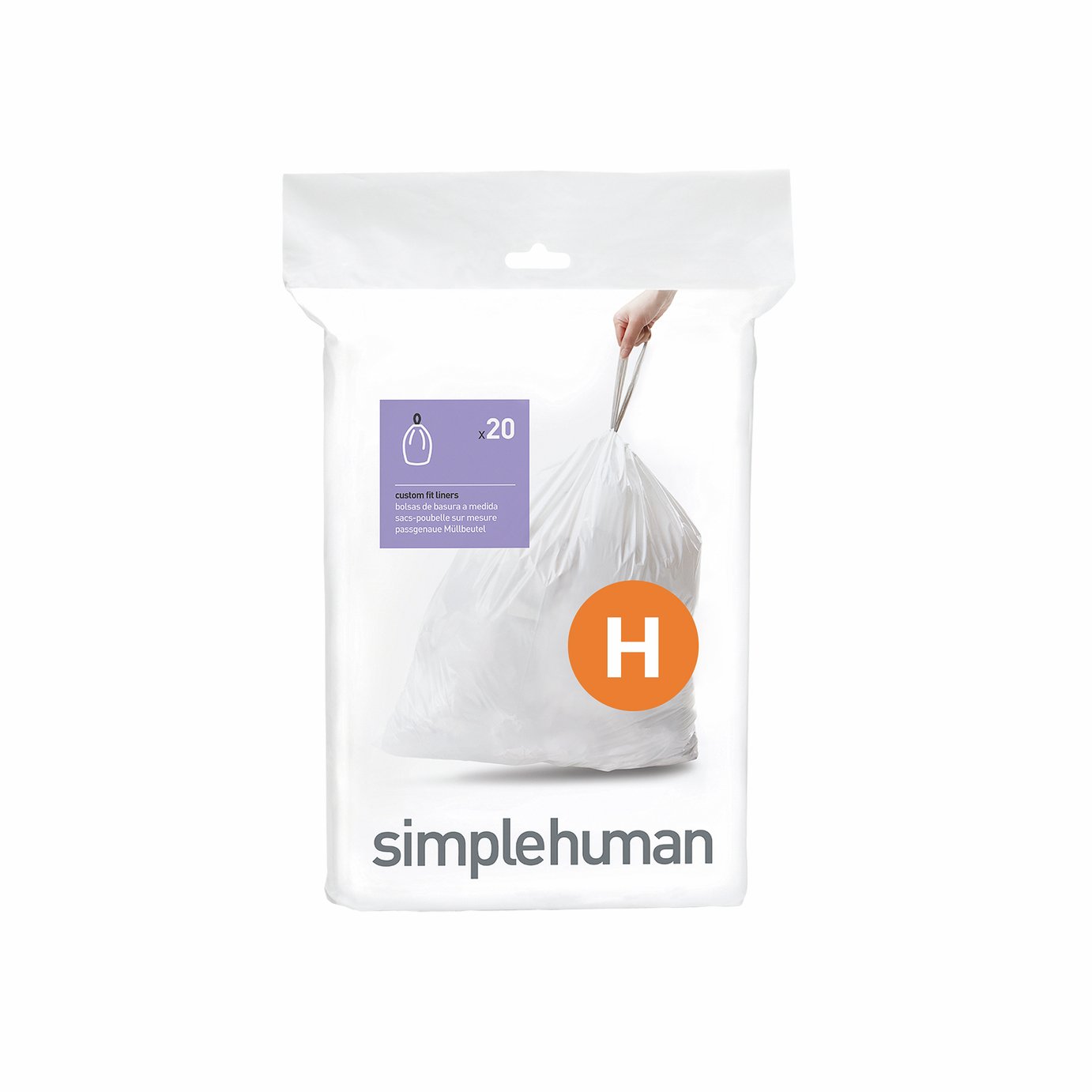 Simplehuman 35L Code H Custom fit Bin Liners - Pack of 20