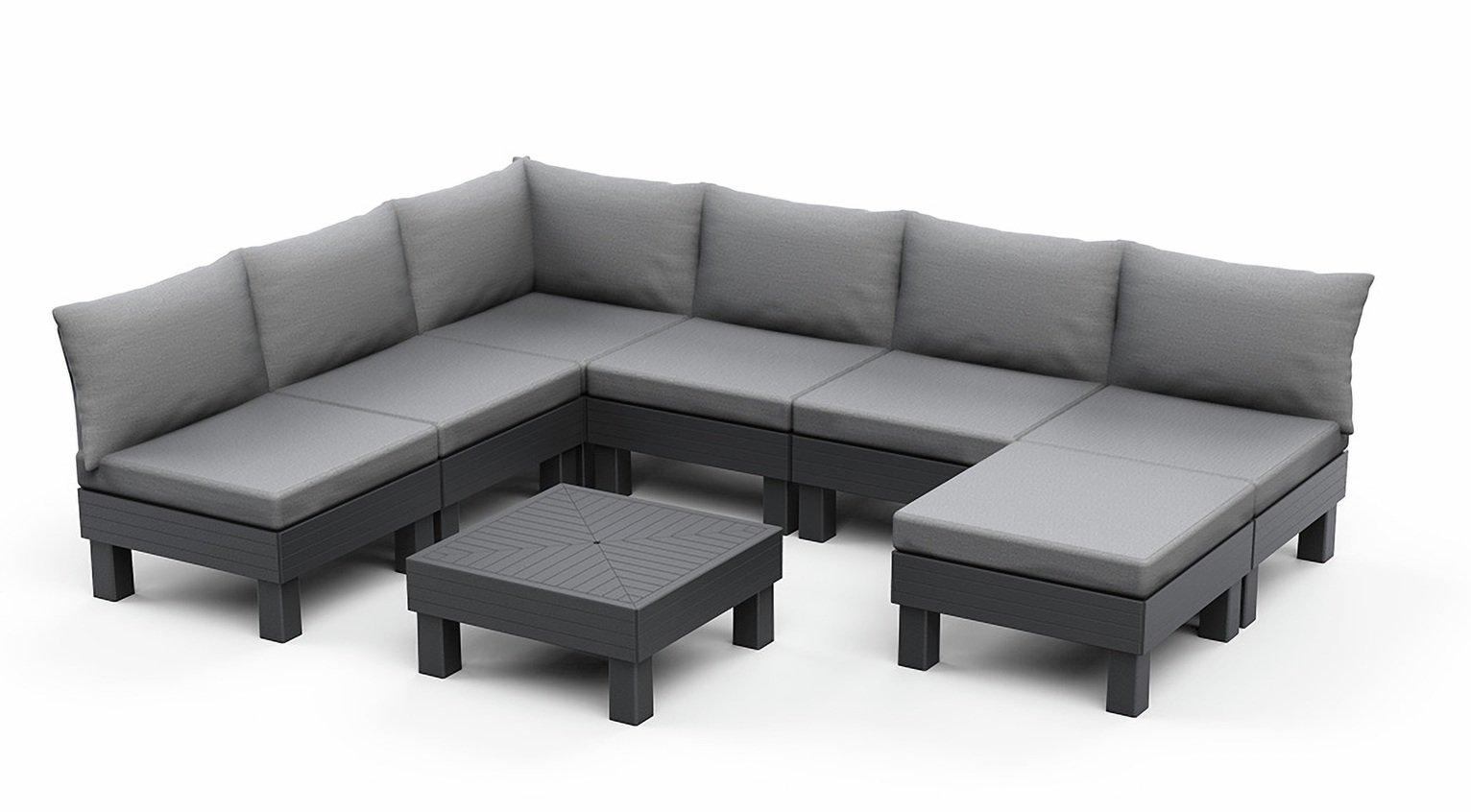 Keter Elements 7 Seater Modular Resin Lounge Set - Grey