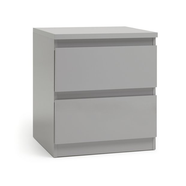 Buy Argos Home Jenson 2 Drawer Bedside Table Grey Gloss