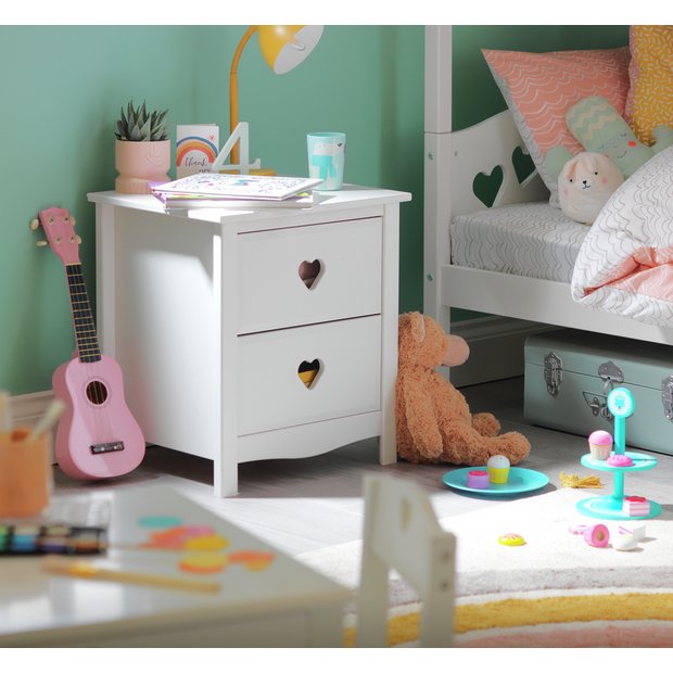 Buy Habitat Kids Mia 2 Drawer Bedside Table White Kids bedside