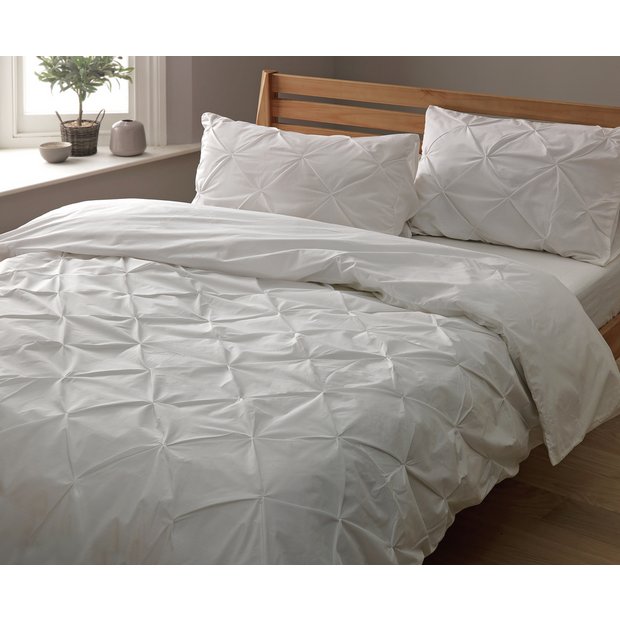 Buy Argos Home Hadley White Pintuck Bedding Set Superking