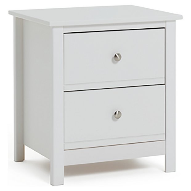 Buy Habitat Brooklyn 2 Drawer Bedside Table - White, Kids bedside tables  and cabinets