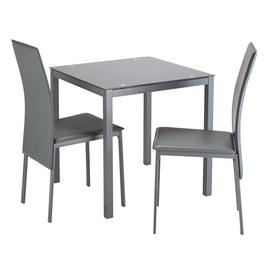 Buy Argos Home Lido Glass Dining Table 2 Black Chairs Space Saving Dining Sets Argos