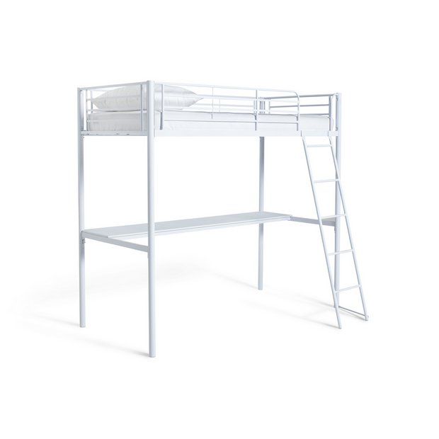 White metal mid sleeper 2024 bed