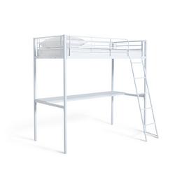 Black metal high sleeper with desk deals