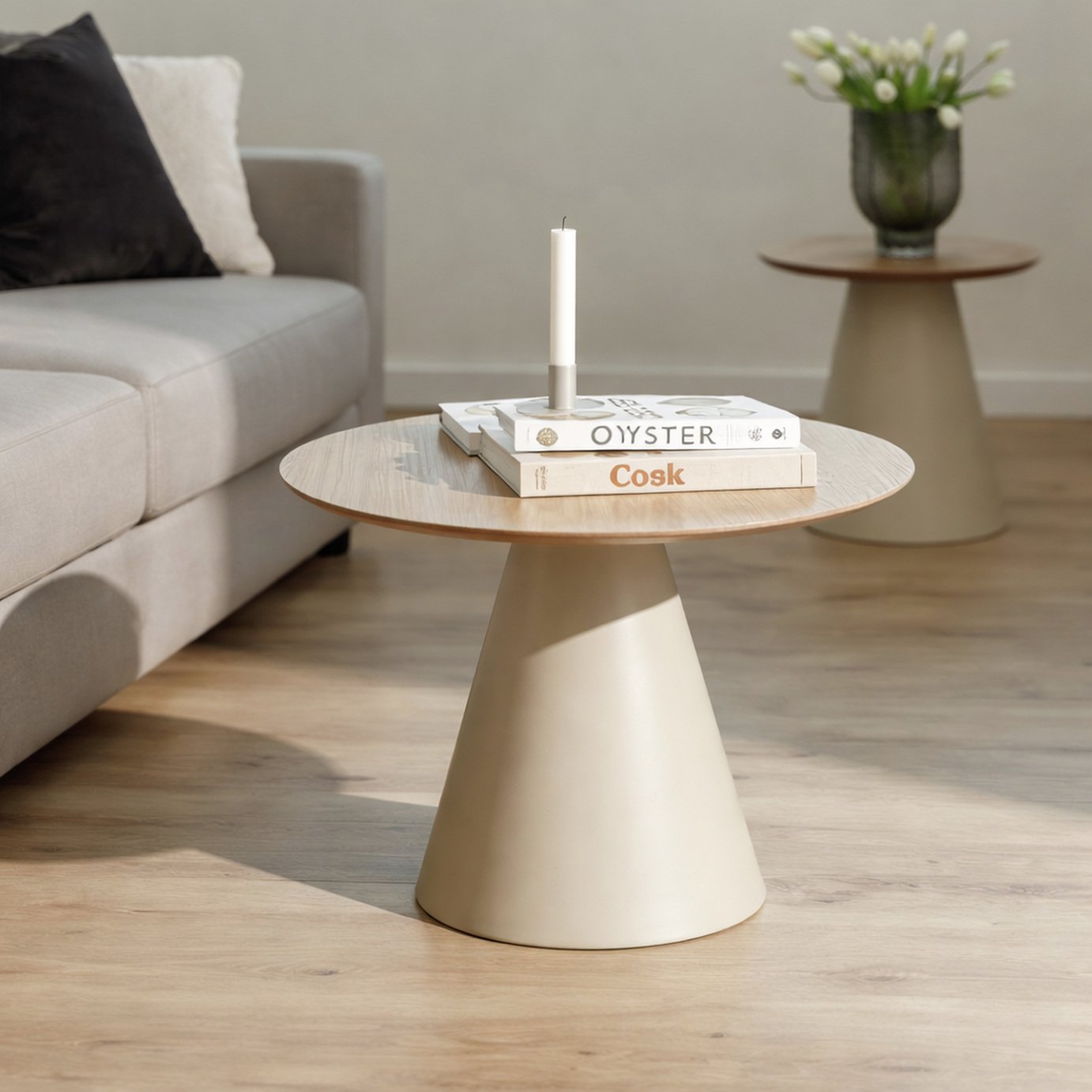 Furniture To Go Soli Round Coffee Table - Natural & Grey